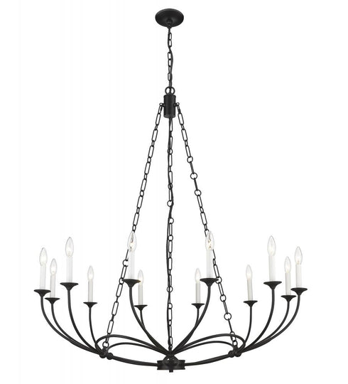 Z-Lite Arabella 12 Light Chandelier in Matte Black Finish Model: 3500-12MB