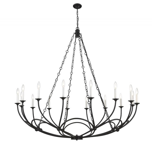 Z-Lite Arabella 16 Light Chandelier in Matte Black Finish Model: 3500-16MB