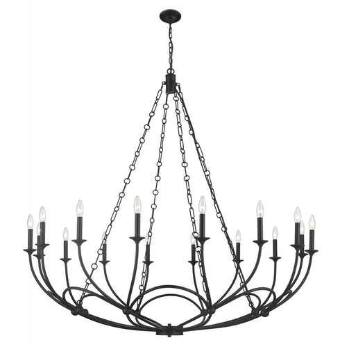Z-Lite Arabella 16 Light Chandelier in Matte Black Finish Model: 3500-16MB