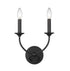 Z-Lite Arabella 2 Light Wall Sconce in Matte Black Finish Model: 3500-2S-MB