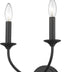 Z-Lite Arabella 2 Light Wall Sconce in Matte Black Finish Model: 3500-2S-MB