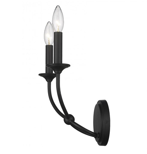 Z-Lite Arabella 2 Light Wall Sconce in Matte Black Finish Model: 3500-2S-MB