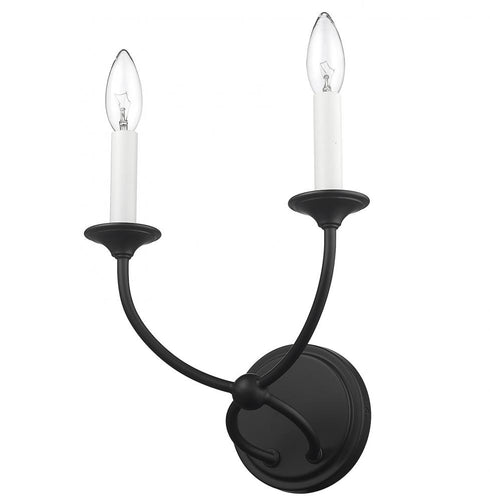 Z-Lite Arabella 2 Light Wall Sconce in Matte Black Finish Model: 3500-2S-MB