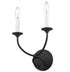 Z-Lite Arabella 2 Light Wall Sconce in Matte Black Finish Model: 3500-2S-MB