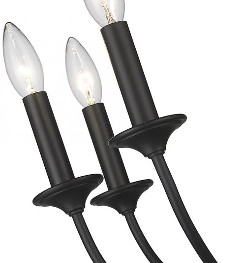 Z-Lite Arabella 3 Light Wall Sconce in Matte Black Finish Model: 3500-3S-MB