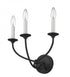 Z-Lite Arabella 3 Light Wall Sconce in Matte Black Finish Model: 3500-3S-MB