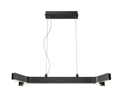 Z-Lite Arcano 1 Light Linear Chandelier in Matte Black Finish Model: 8002-42MB-LED
