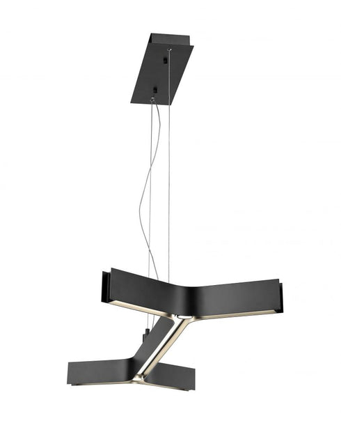 Z-Lite Arcano 1 Light Linear Chandelier in Matte Black Finish Model: 8002-42MB-LED