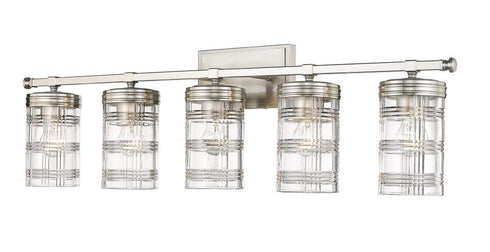 Z-Lite Archer 5 Light Vanity in Brushed Nickel Finish Model: 344-5V-BN