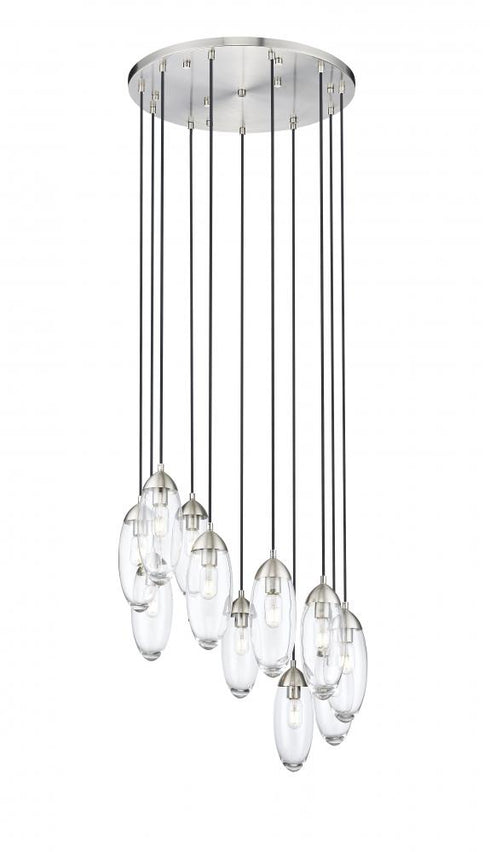 Z-Lite Arden 11 Light Chandelier in Brushed Nickel Finish Model: 651P-11R-BN