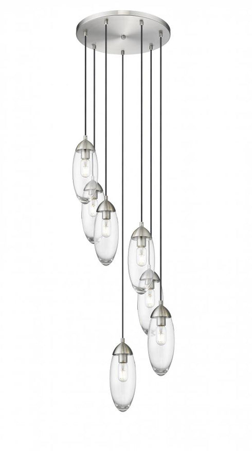 Z-Lite Arden 7 Light Chandelier in Brushed Nickel Finish Model: 651P-7R-BN