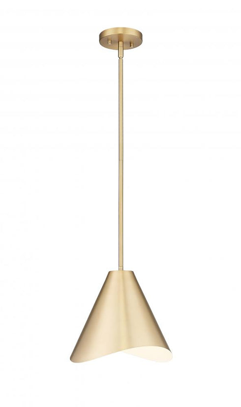 Z-Lite Aria 1 Light Pendant in Brushed Nickel Finish Model: 1952P12-BN
