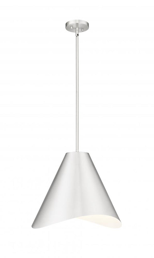 Z-Lite Aria 1 Light Pendant in Brushed Nickel Finish Model: 1952P18-BN