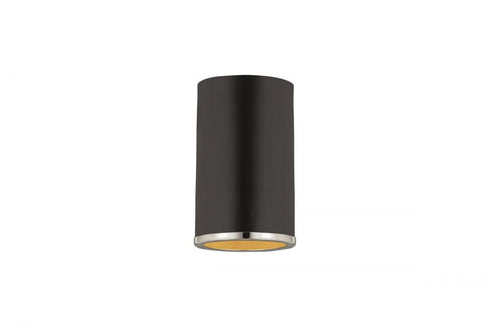 Z-Lite Arlo 1 Light Flush Mount in Matte Black + Chrome Finish Model: 2303F1-MB-CH