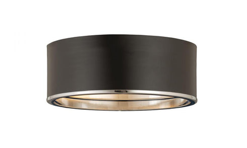Z-Lite Arlo 3 Light Flush Mount in Matte Black + Chrome Finish Model: 2303F3-MB-CH