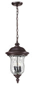 Z-Lite Armstrong 2 Light Outdoor Chain Mount Ceiling Fixture in Black Finish Model: 533CHM-BK