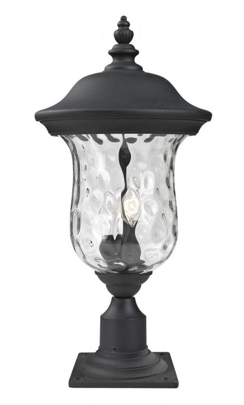 Z-Lite Armstrong 3 Light Outdoor Pier Mounted Fixture in Black Finish Model: 533PHB-533PM-BK