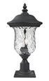 Z-Lite Armstrong 3 Light Outdoor Pier Mounted Fixture in Black Finish Model: 533PHB-533PM-BK