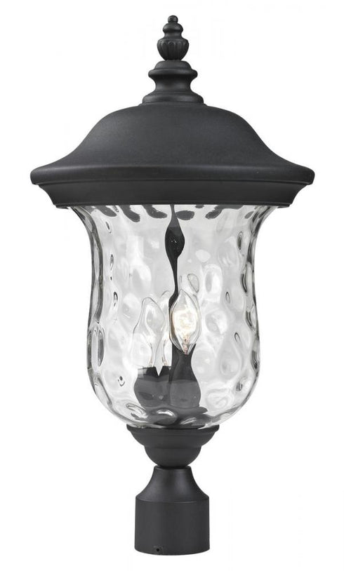 Z-Lite Armstrong 3 Light Outdoor Post Mount Fixture in Black Finish Model: 533PHB-BK