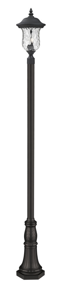 Z-Lite Armstrong 3 Light Outdoor Post Mounted Fixture in Black Finish Model: 533PHB-518P-BK