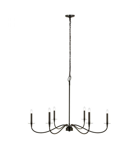 Z-Lite Arrington 6 Light Chandelier in Matte Black Finish Model: 2301-42MB