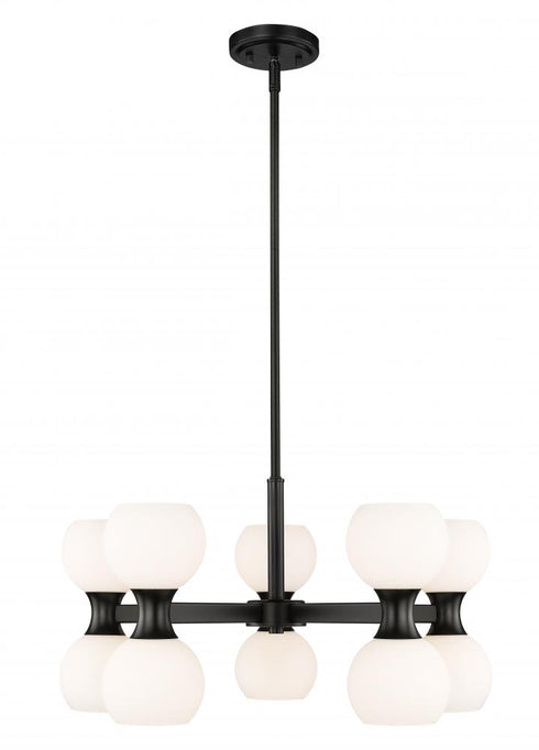 Z-Lite Artemis 10 Light Chandelier in Matte Black Finish Model: 494-10MB