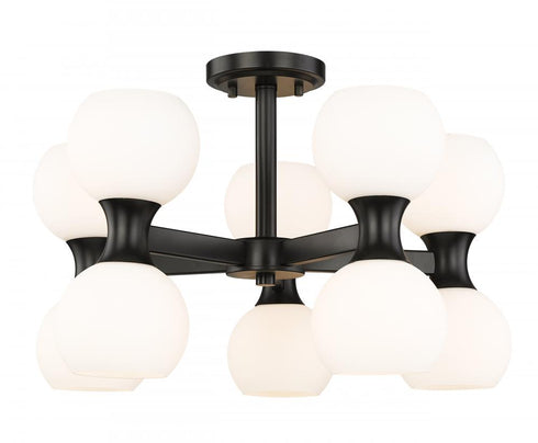 Z-Lite Artemis 10 Light Semi Flush Mount in Matte Black Finish Model: 494-10SF-MB