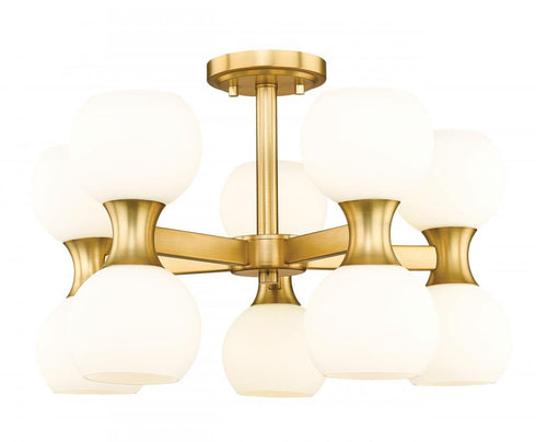 Z-Lite Artemis 10 Light Semi Flush Mount in Matte Black Finish Model: 494-10SF-MB