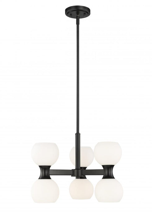 Z-Lite Artemis 6 Light Chandelier in Matte Black Finish Model: 494-6MB