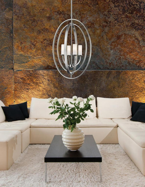 Z-Lite Ashling 4 Light Chandelier in Brushed Nickel Finish Model: 6004-4L-BN