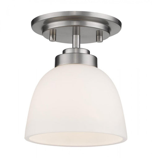 Z-Lite Ashton 1 Light Flush Mount in Brushed Nickel Finish Model: 443F1-BN