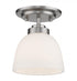 Z-Lite Ashton 1 Light Flush Mount in Brushed Nickel Finish Model: 443F1-BN