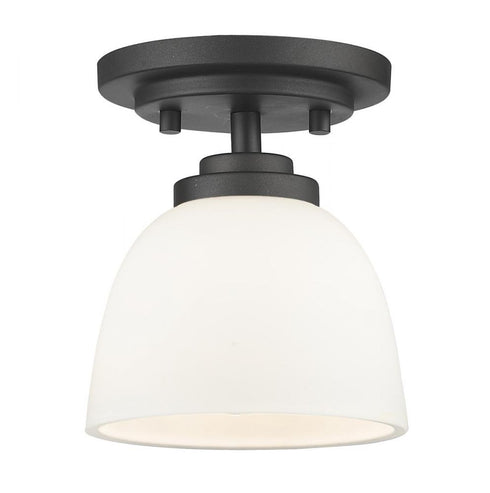Z-Lite Ashton 1 Light Flush Mount in Brushed Nickel Finish Model: 443F1-BN