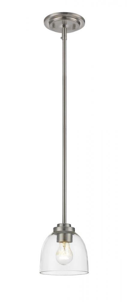 Z-Lite Ashton 1 Light Pendant in Brushed Nickel Finish Model: 460MP-BN