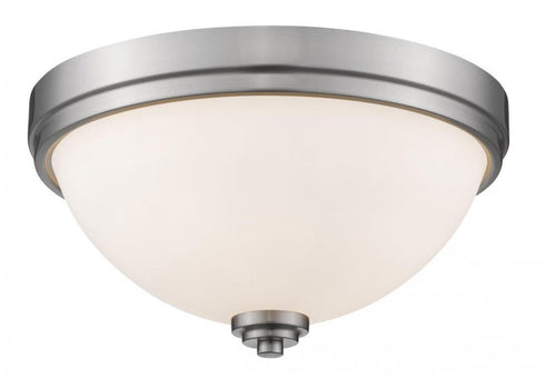 Z-Lite Ashton 2 Light Flush Mount in Brushed Nickel Finish Model: 443F2-BN