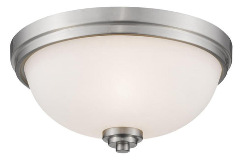 Z-Lite Ashton 3 Light Flush Mount in Brushed Nickel Finish Model: 443F3-BN