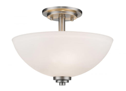 Z-Lite Ashton 3 Light Semi Flush Mount in Brushed Nickel Finish Model: 443SF-BN