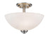 Z-Lite Ashton 3 Light Semi Flush Mount in Brushed Nickel Finish Model: 443SF-BN
