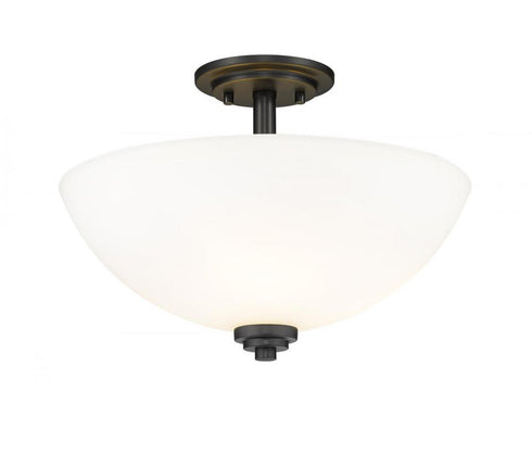 Z-Lite Ashton 3 Light Semi Flush Mount in Brushed Nickel Finish Model: 443SF-BN
