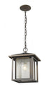 Z-Lite Aspen 1 Light Outdoor Chain Mount Ceiling Fixture in Black Finish Model: 554CHB-BK