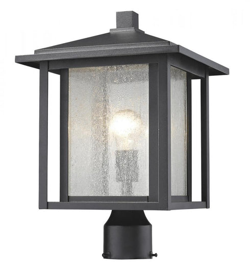 Z-Lite Aspen 1 Light Outdoor Post Mount Fixture in Black Finish Model: 554PHB-BK