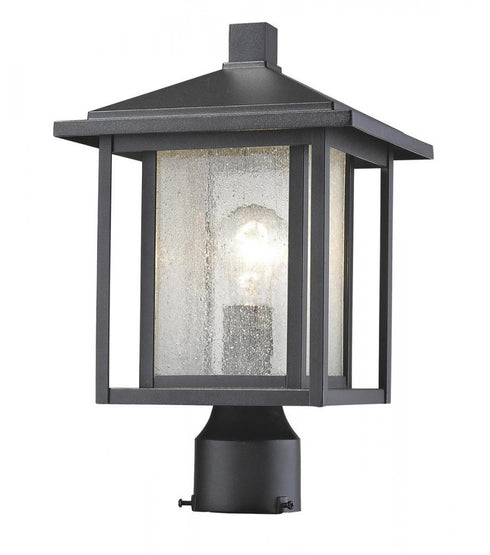 Z-Lite Aspen 1 Light Outdoor Post Mount Fixture in Black Finish Model: 554PHM-BK