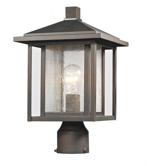 Z-Lite Aspen 1 Light Outdoor Post Mount Fixture in Black Finish Model: 554PHM-BK