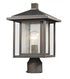 Z-Lite Aspen 1 Light Outdoor Post Mount Fixture in Black Finish Model: 554PHM-BK