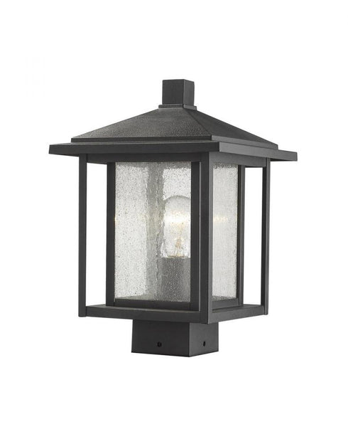 Z-Lite Aspen 1 Light Outdoor Post Mount Fixture in Black Finish Model: 554PHMS-BK