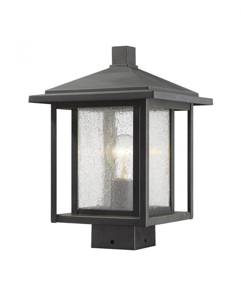 Z-Lite Aspen 1 Light Outdoor Post Mount Fixture in Black Finish Model: 554PHMS-BK