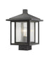 Z-Lite Aspen 1 Light Outdoor Post Mount Fixture in Black Finish Model: 554PHMS-BK