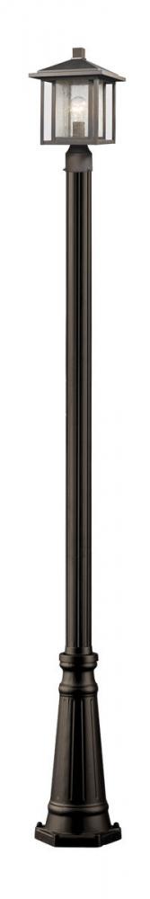 Z-Lite Aspen 1 Light Outdoor Post Mounted Fixture in Black Finish Model: 554PHM-519P-BK
