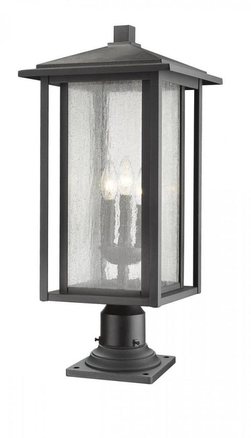 Z-Lite Aspen 3 Light Outdoor Pier Mounted Fixture in Black Finish Model: 554PHXLR-533PM-BK