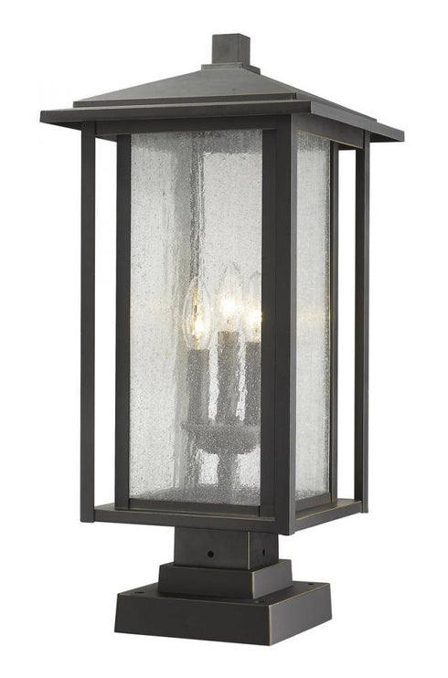 Z-Lite Aspen 3 Light Outdoor Pier Mounted Fixture in Black Finish Model: 554PHXLS-SQPM-BK